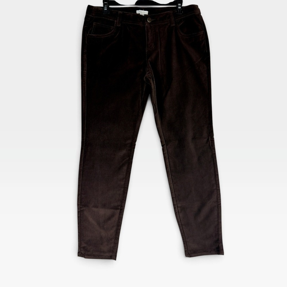 Garnet Hill Corduroy Skinny Pants Women 10P Brown Stretch 5-Pocket NWOT